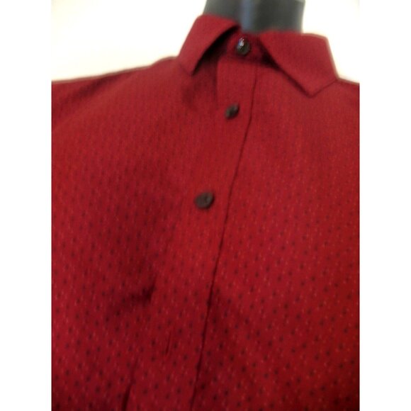 Unknown Brand Luxury Red/Blue Patterned SHIRT SZ Medium, Flip cuffs long sleeve. - Picture 6 of 13